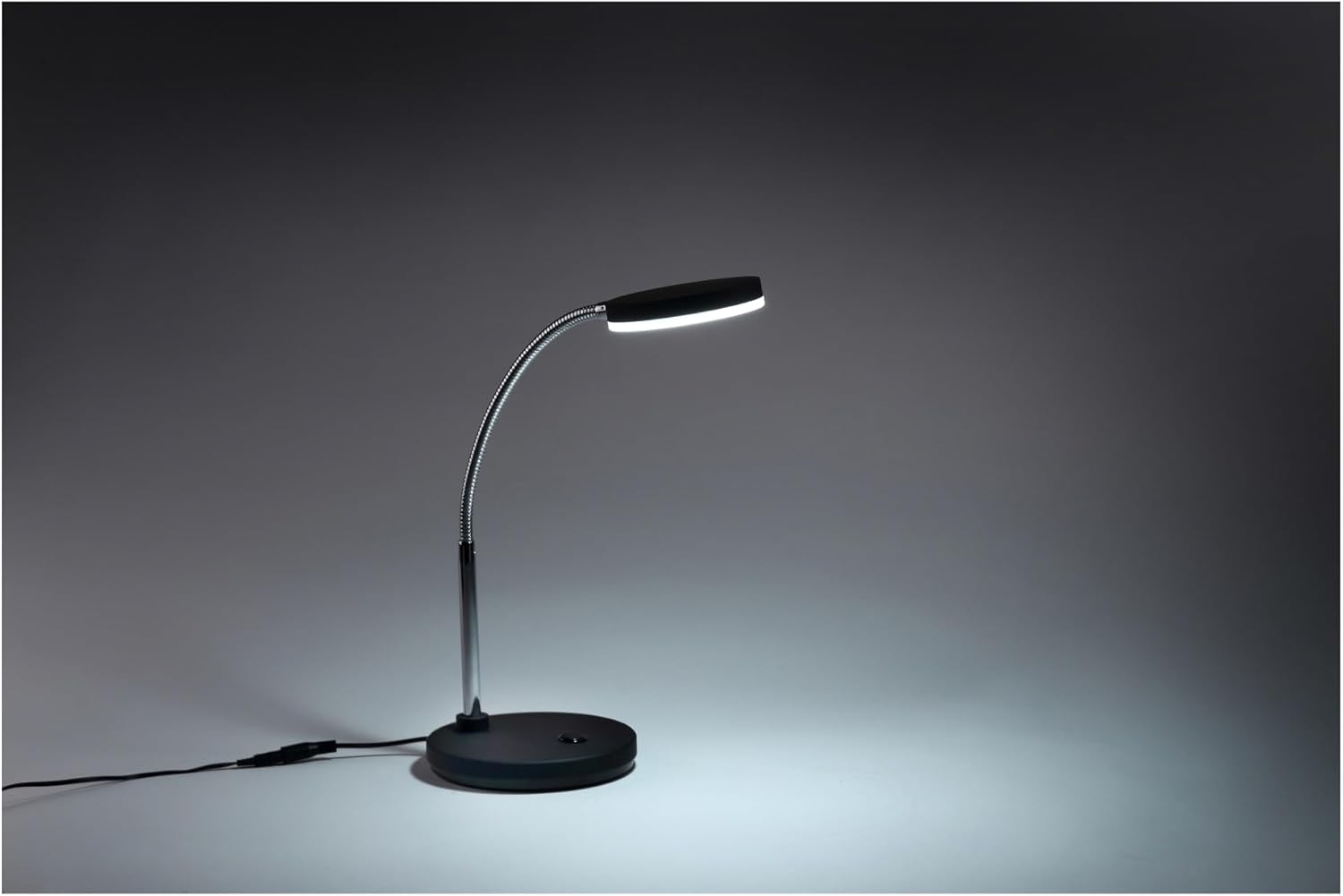 Bostitch Office LED Metal Gooseneck Desk Lamp, Flicker Free, Adjustable Head (VLED1800BK), Black