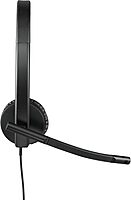 Logitech H570e Wired Headset, Stereo Headphones with Noise-Cancelling Microphone, USB, In-Line Controls with Mute Button, Indicator LED, PC/Mac/Laptop - Black UC Version Stereo, USB-A
