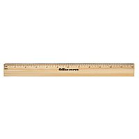 Office Depot Wood Metal-Edge Ruler, 12in., 55224