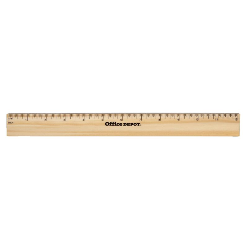 Office Depot Wood Metal-Edge Ruler, 12in., 55224