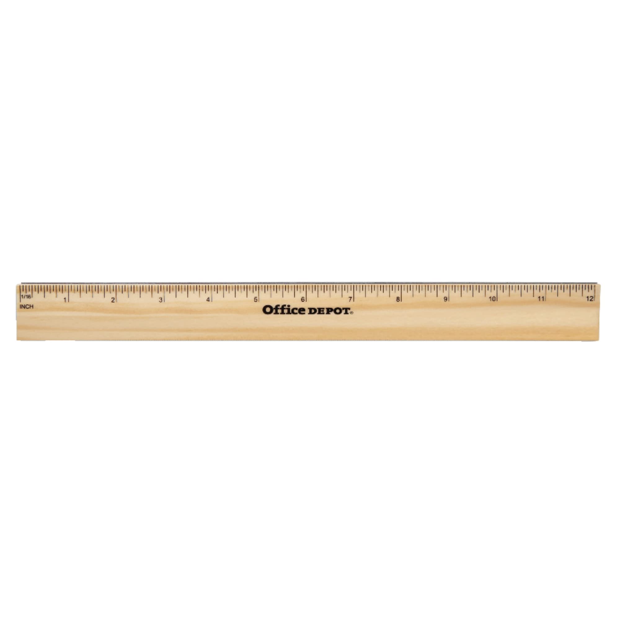 Office Depot Wood Metal-Edge Ruler, 12in., 55224