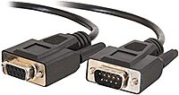 C2G 25213 DB9 M/F Serial RS232 Extension Cable, Black (3 Feet, 0.91 Meters)