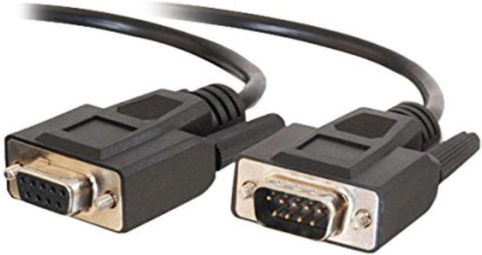 C2G 25213 DB9 M/F Serial RS232 Extension Cable, Black (3 Feet, 0.91 Meters)