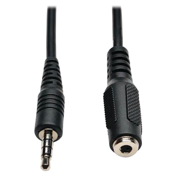 TRIPP LITE P318-006-MF 3.5mm Mini Stereo Audio 4 Position Headset Extension Cable,Black 6 feet