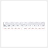 Universal Clear Plastic Ruler, Standard/Metric, 12" Long, Clear