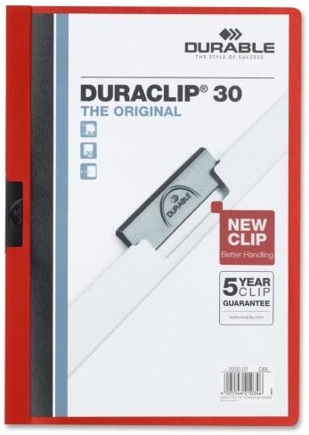 Wholesale CASE of 25 - Durable Duraclip Report Covers-DuraClip Report Cover, 30 Sheet Capacity, 11"x8-1/2", Red