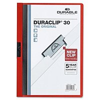 Wholesale CASE of 25 - Durable Duraclip Report Covers-DuraClip Report Cover, 30 Sheet Capacity, 11"x8-1/2", Red
