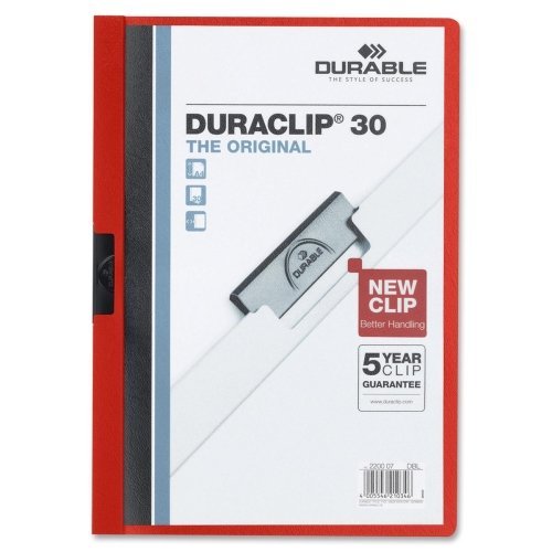 Wholesale CASE of 25 - Durable Duraclip Report Covers-DuraClip Report Cover, 30 Sheet Capacity, 11"x8-1/2", Red