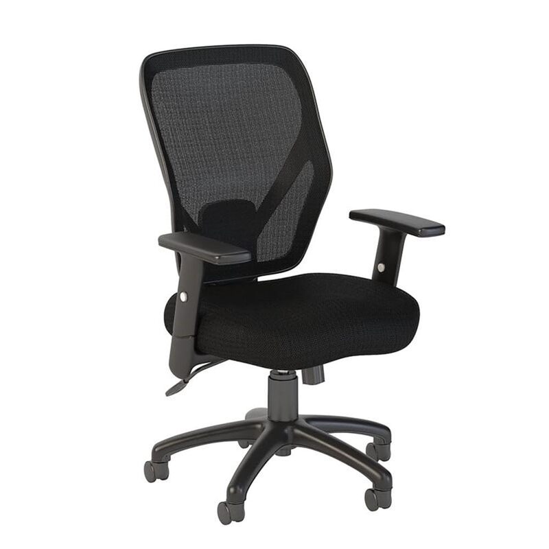 Bush Business Furniture Accord Mesh Back Office Chair in Black | Ergonomic Seating Solution for Personal Computer Workstation