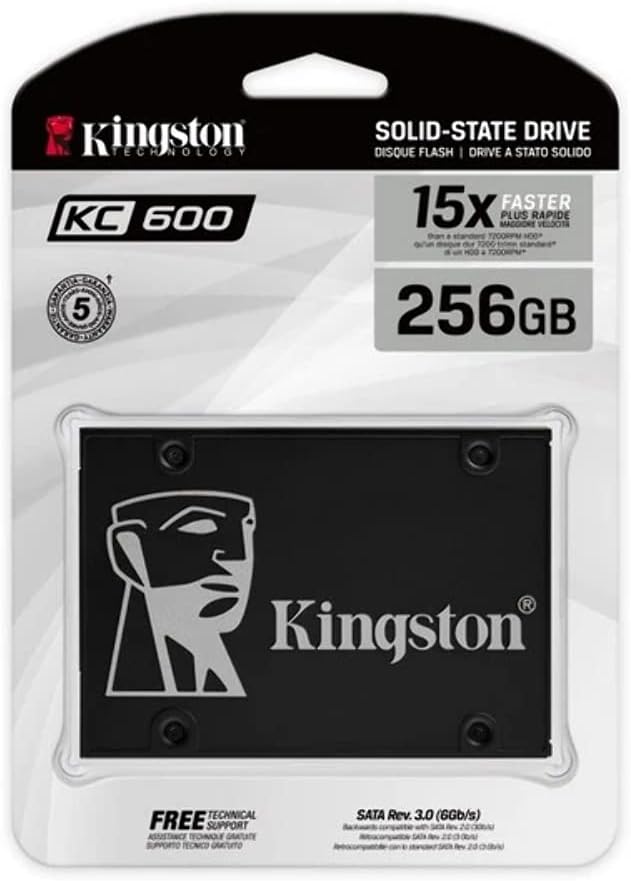 Kingston KC600 512GB 2.5 Inch SATA3 Solid State Drive (3D TLC), Model: SKC600/512G