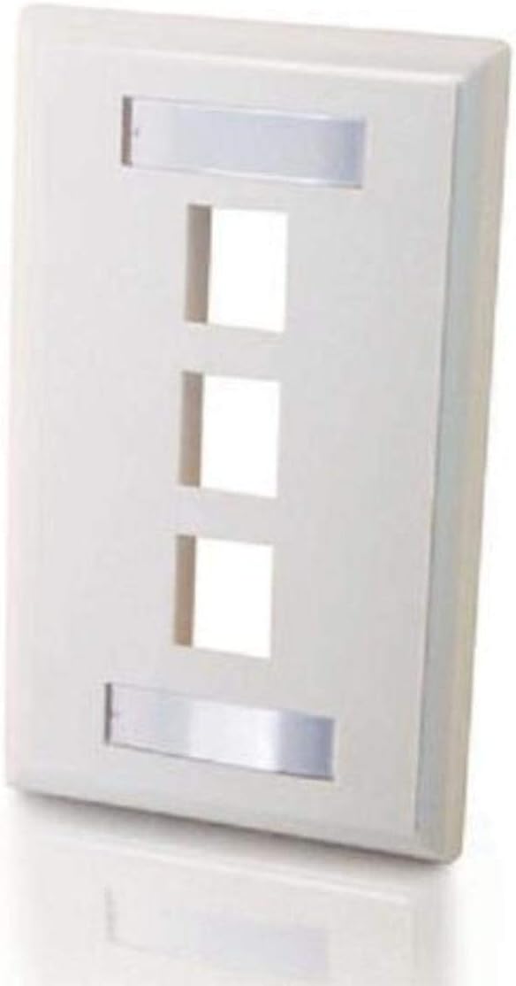 C2G Premise Plus Multimedia Keystone Wall Plate - Mounting plate - white - 3 ports
