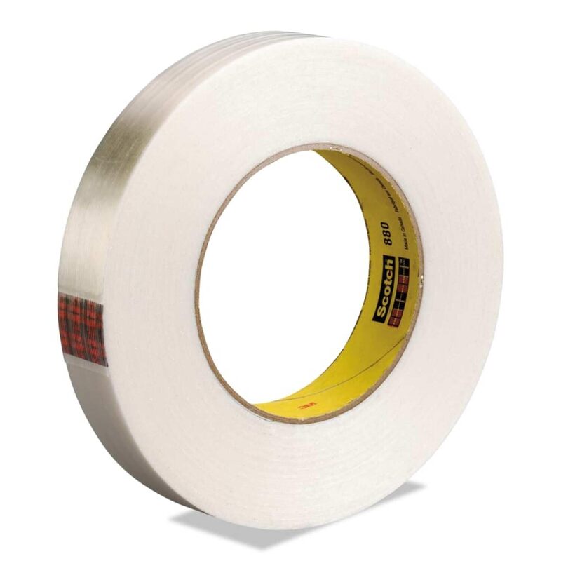 3M Scotch 898 Polypropylene Filament Tape, 380 lbs/in Tensile Strength, 55m Length x 48mm Width, Clear