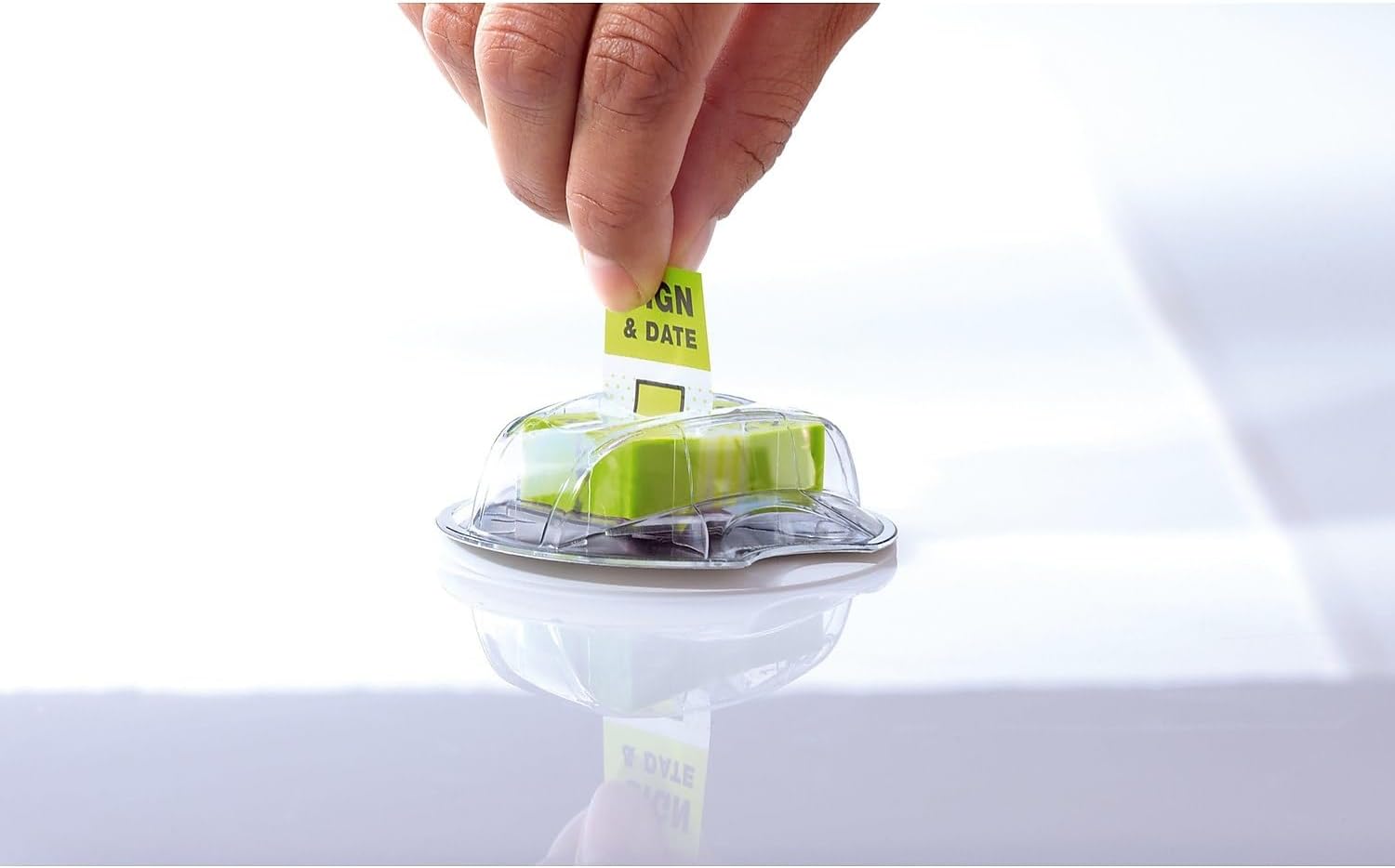 Post-it Flags, Message Flags for Signatures, 1 in Wide, 200/Desk Grip Dispenser