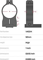 Vapor 1 Inch High Rimfire Scope Optic Ring