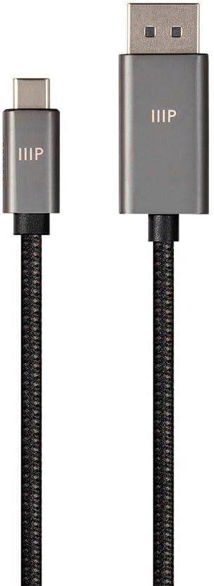 Monoprice Bidirectional USB Type-C to DisplayPort 1.4 Cable - 4K@60Hz, Easy Plug and Play, Nylon-Braided Jacket, 6 Feet