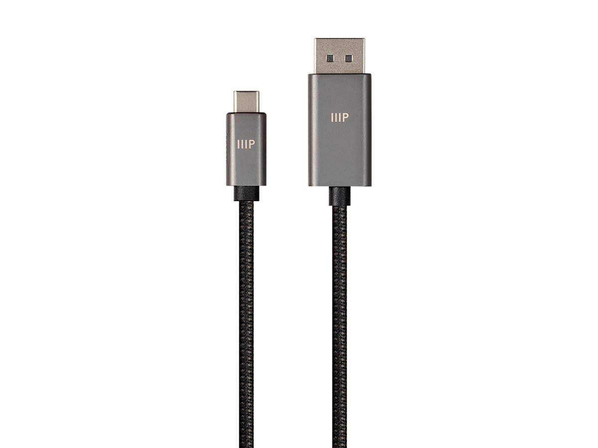Monoprice Bidirectional USB Type-C to DisplayPort 1.4 Cable - 4K@60Hz, Easy Plug and Play, Nylon-Braided Jacket, 6 Feet
