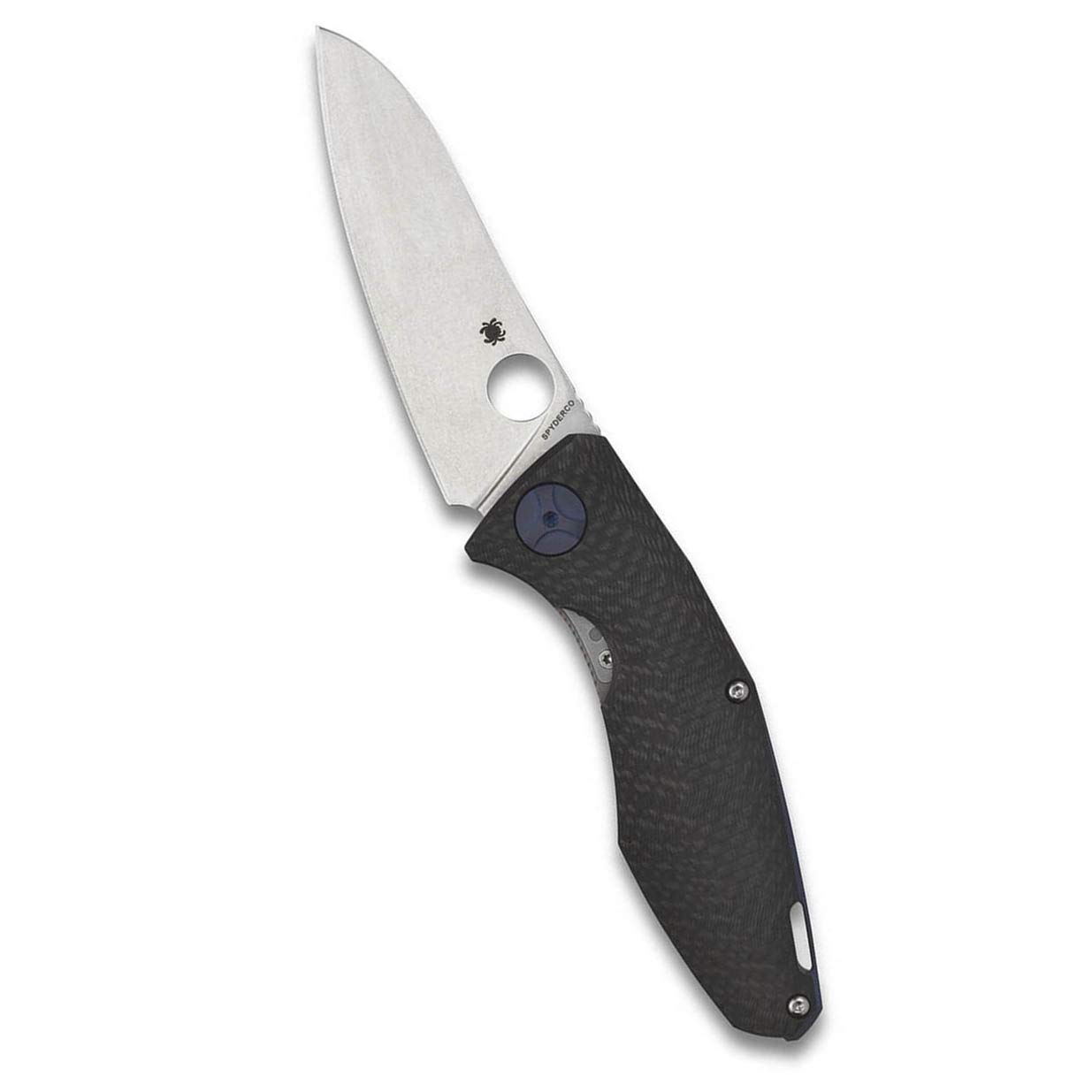 Spyderco Drunken Prestige Premium Knife with 3.50" CPM S90V Stainless Steel Blade and Black Titanium Carbon Fiber Handle