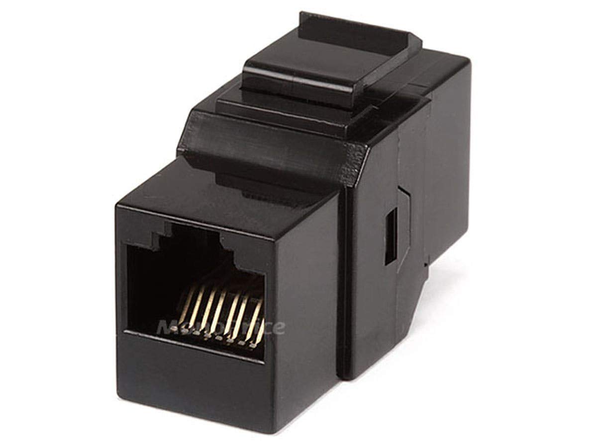 Monoprice Cat6 RJ45 Feedthrough Keystone Jack - Inline Coupler Type, Fits Standard Keystone Wall Plates and Panels