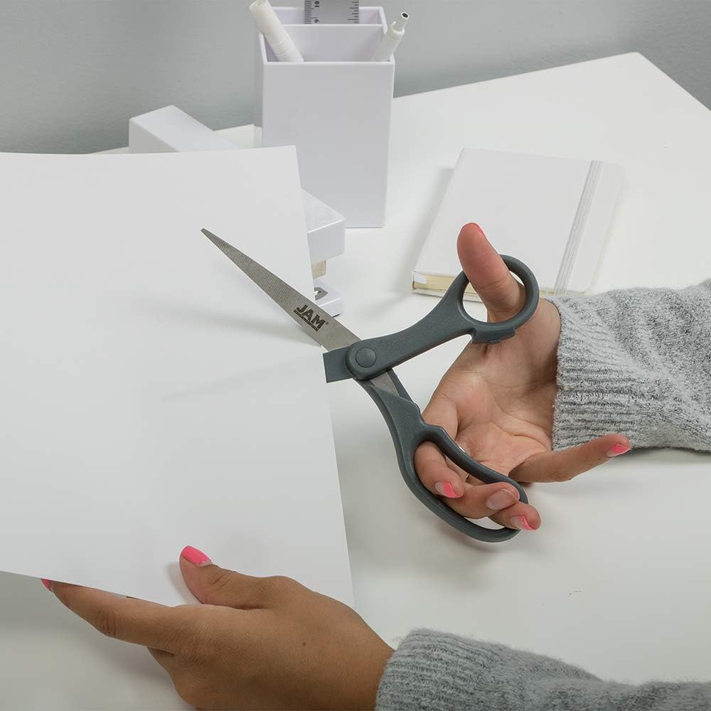 JAM PAPER Precision Scissors - 8 Inch Stainless Steel Blades