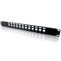 C2G 12-Port Patch Panel - Blank 1U Keystone Panel For Ethernet Cables - Works With Almost Any Snap-In Jack Including Cat6