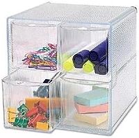 SPARCO 4-Drawer Storage Organizer, Clear - 6" x 7.3" x 6"