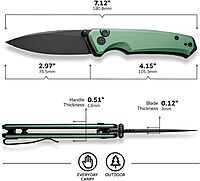 CIVIVI Pocket Folding Knife with Button Lock and Thumb Stud Opener, 2.97" Nitro-V Blade Aluminum Handle