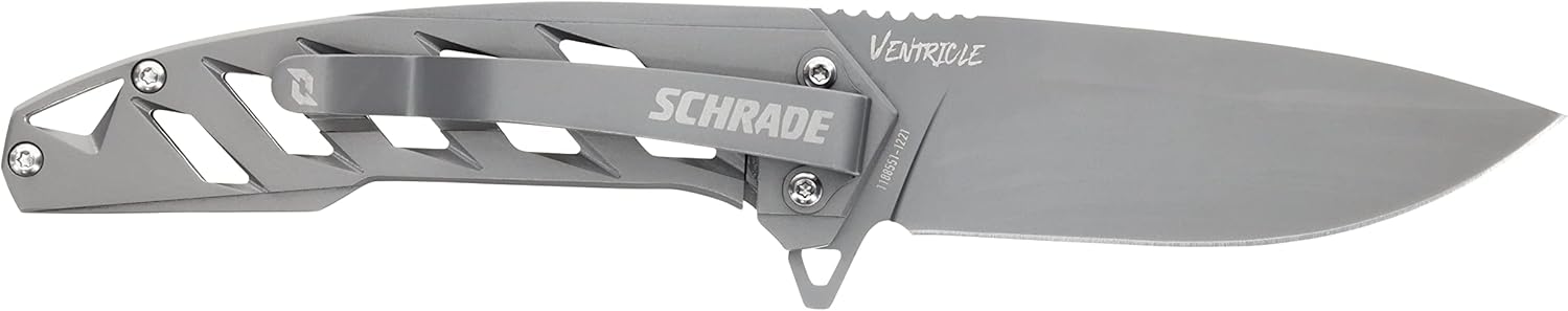Schrade Delta Class Ventricle Folder 7in with 3in AUS-10 Steel Blade and Aluminum Handle for EDC