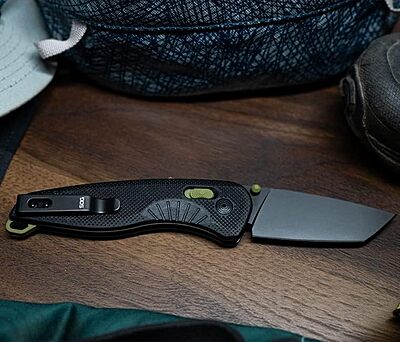 SOG Aegis AT Tanto Assisted Folding Knife, Ambidextrous AT-XR Lock, Heat-Treated D2 Blade, Ergonomic Handle