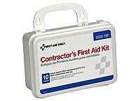 First Aid Only 96 Piece Bulk Contractors Kit Plastic Case with Gasket, 1.05 Pound