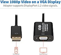 Eaton Tripp Lite DisplayPort to VGA Adapter Cable Active Converter, Displayport 1.2, DP to VGA, 6 inches / 15.2 Centimeters, 3-Year Warranty (P134-06N-VGA-V2)