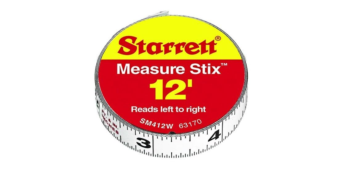 L.S. STARRETT SM412W 1/2" x 12' Measure Stix Tape W/ Adhesive Backing 1/EA