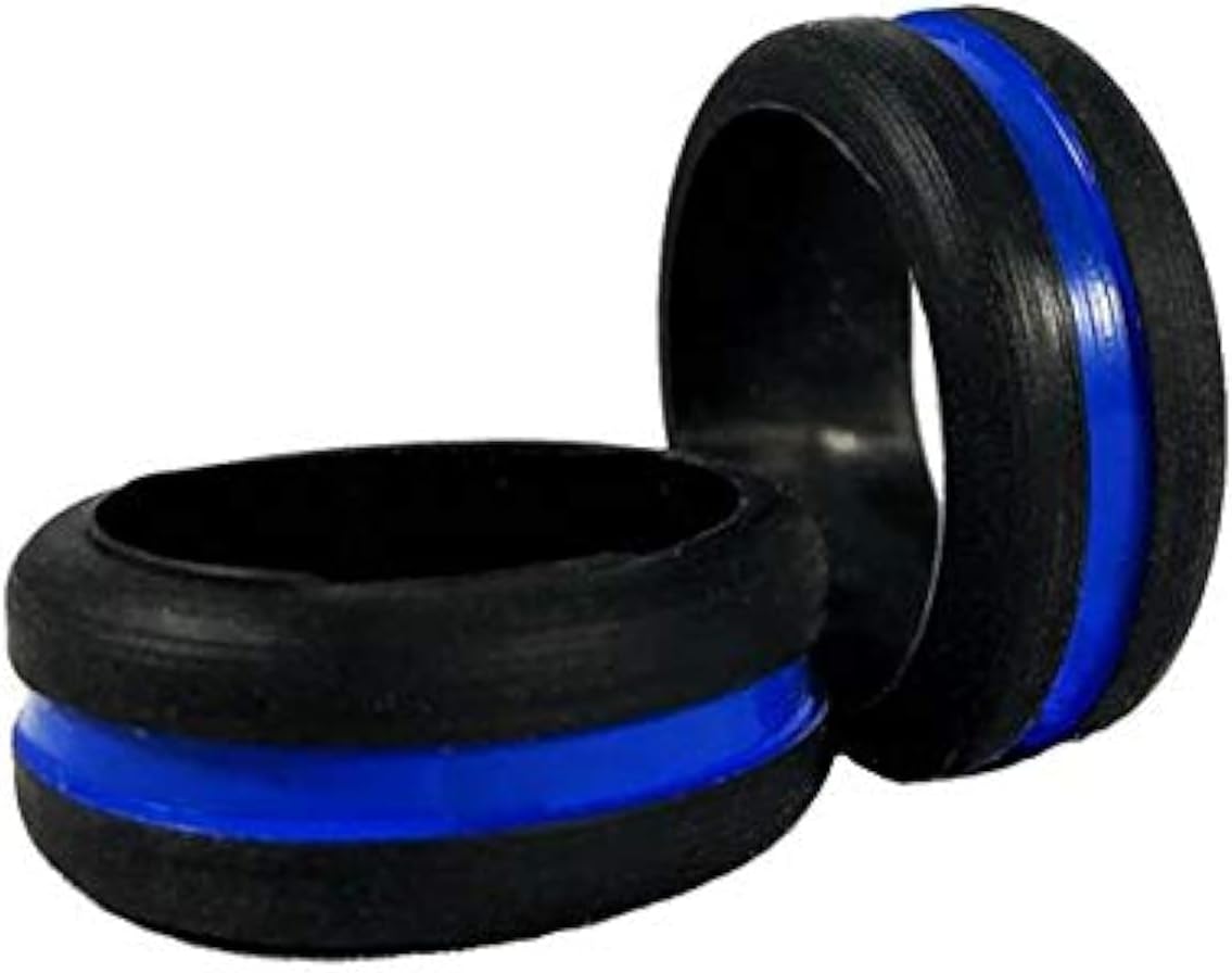 Thin Blue Line USA Silicone Wedding Ring for Women - Thin Blue Line for Engagement Wedding or Anniversary