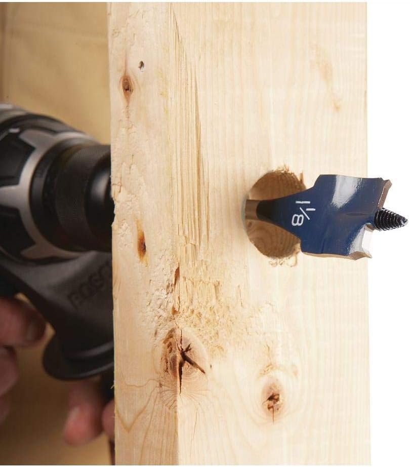 BOSCH DSB5010 Daredevil 10-Piece Standard Spade Bit Set w/Full Cone Threading and Spurred Tip, Blue