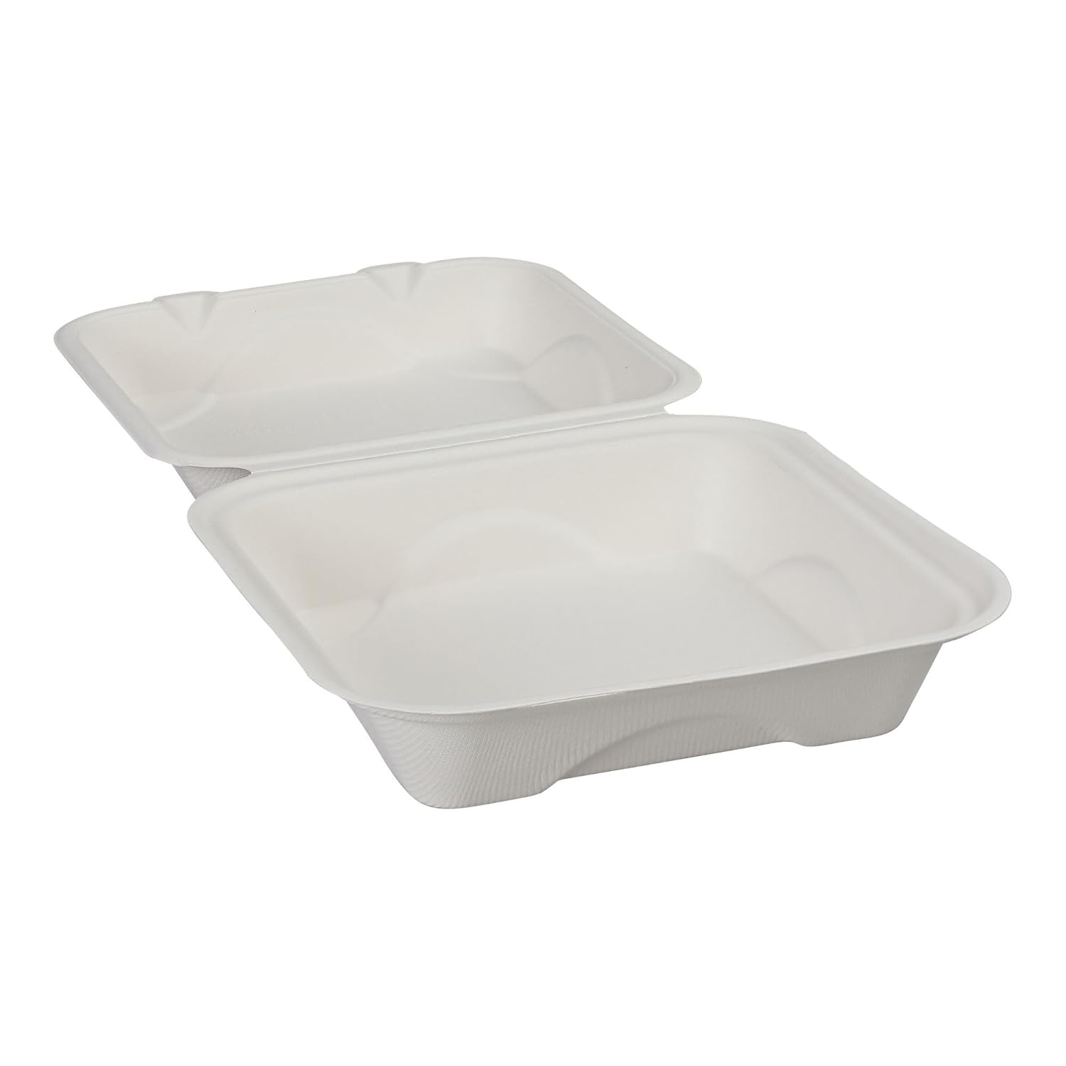 Eco-Products Compostable Bagasse Molded-Fiber Hinged Clamshell Containers