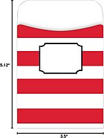 BARKER CREEK Peel & Stick Library Pockets, Wide Stripes, 3 Designs, Great for Holding Library, Index, and Flash Cards, Hall Passes, Recipes, and More! 3-1/2" x 5-1/8", 30 per Pkg (1246), Assorted