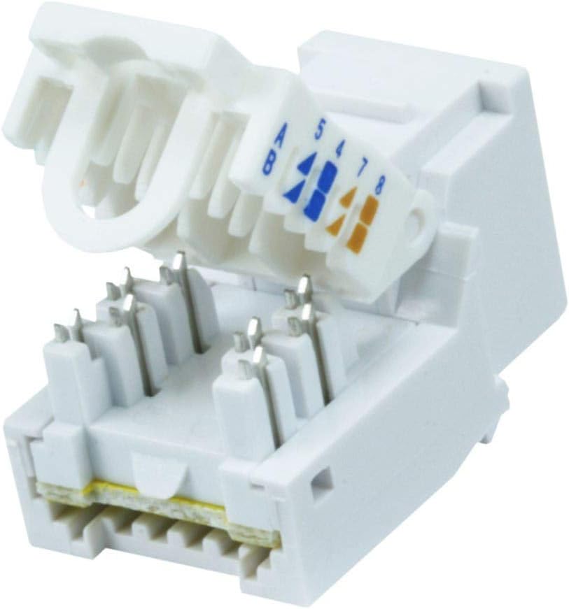 Monoprice Cat6 RJ45 Toolless Keystone Jack - For 22-24AWG Solid Wire, For Use With Wall Plate or Ethernet Panel