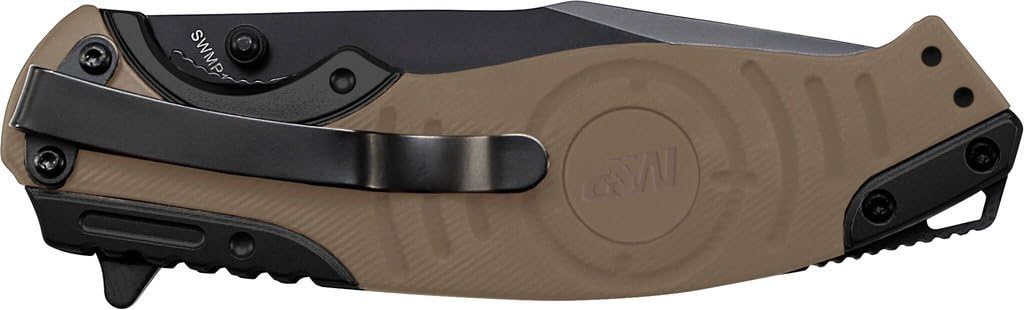 Smith & Wesson M&P SWMP13GLS 8.2in High Carbon S.S. Folding Knife with 3.5in Serrated Clip Point Blade and Aluminum Handle