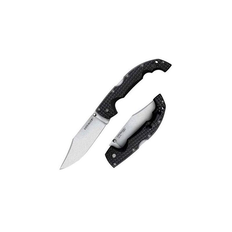Cold Steel XL Voyager 5.5" AUS10A Clip Point Razor-Sharp Blade 6.75" Griv-Ex Handle Everyday Carry Tactical Folding Knife
