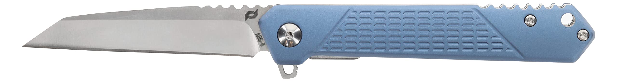 Schrade Delta Class Inert 7.5in with 3.25in AUS-8 Steel Blade and Aluminum Handle for EDC, Blue