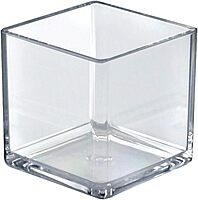 Azar Displays Deluxe Clear Crystal Styrene Cube Bins, Pack of 4
