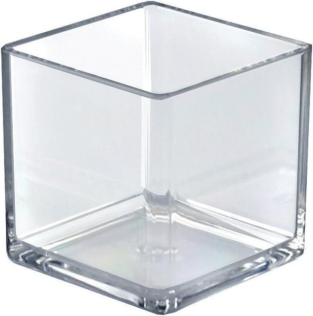 Azar Displays Deluxe Clear Crystal Styrene Cube Bins, Pack of 4