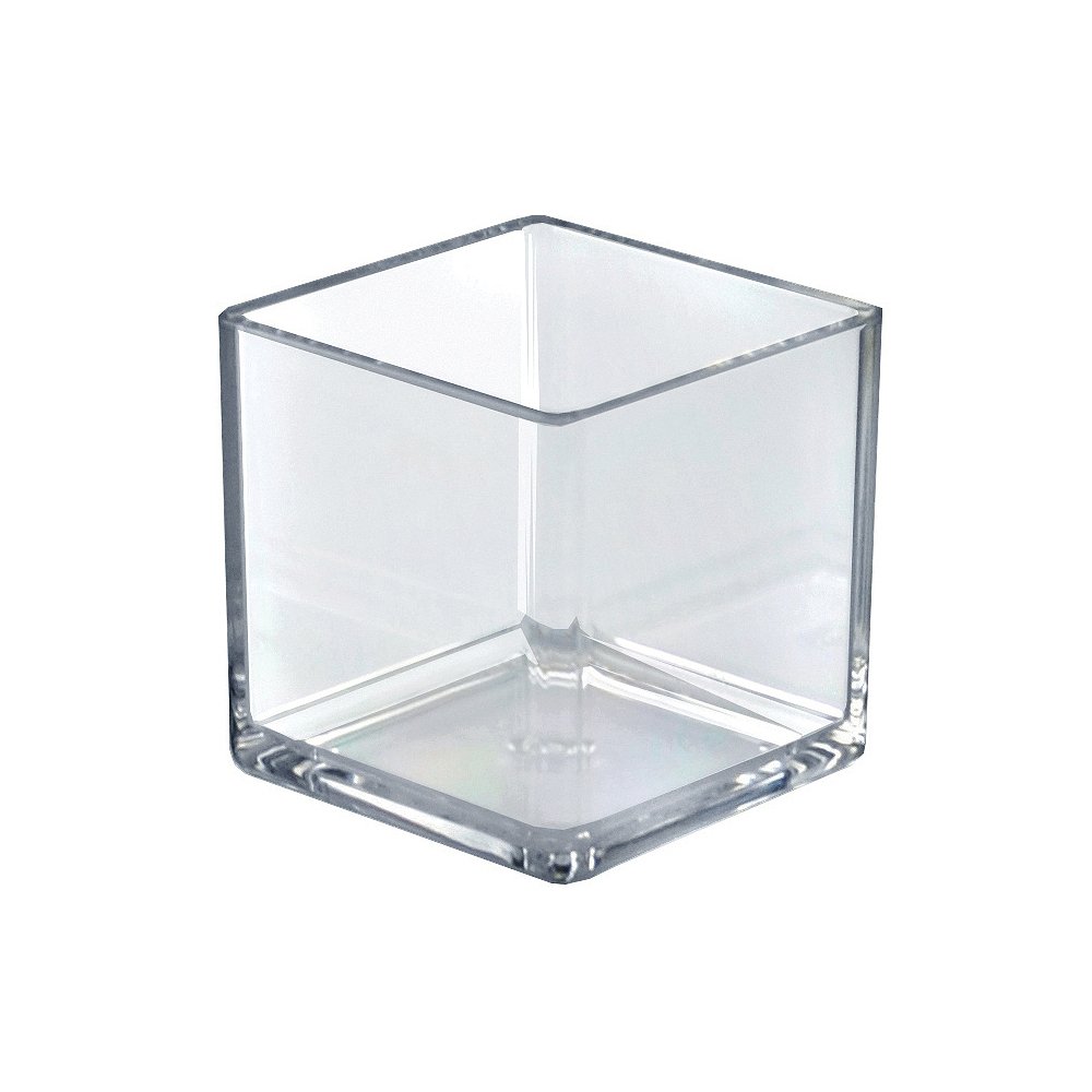 Azar Displays Deluxe Clear Crystal Styrene Cube Bins, Pack of 4
