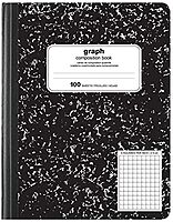 Office Depot Marble Quad Composition Book, 7 1/2in. x 9 3/4in., Quadrille Ruled, 100 Sheets, Black/White, 09926-09021