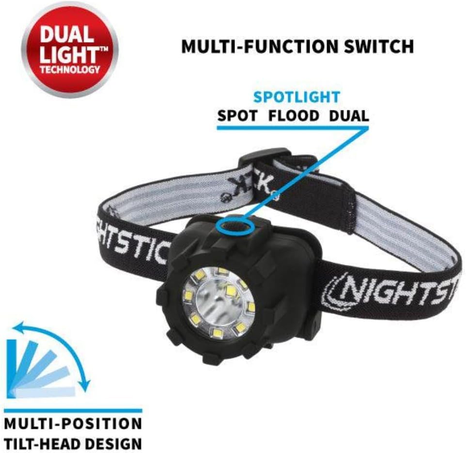 Nightstick NSP-4606B Dual-Light Headlamp - Black