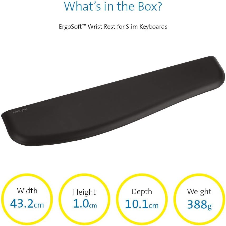KENSINGTON ErgoSoft Gel Wrist Rest for Keyboard & Mouse