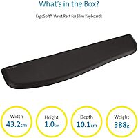 KENSINGTON ErgoSoft Gel Wrist Rest for Keyboard & Mouse