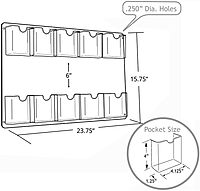 Azar Displays Wall-Mount Brochure Holders, Acrylic, Pack of 2