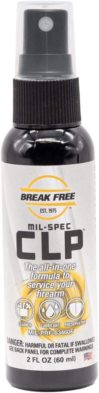 BREAK FREE MIL-SPEC CLP Cleaner Lubricant and Preservative Gun Cleaner, Spray Bottle, Synthetic Oil, 2 Ounces 1 Pack