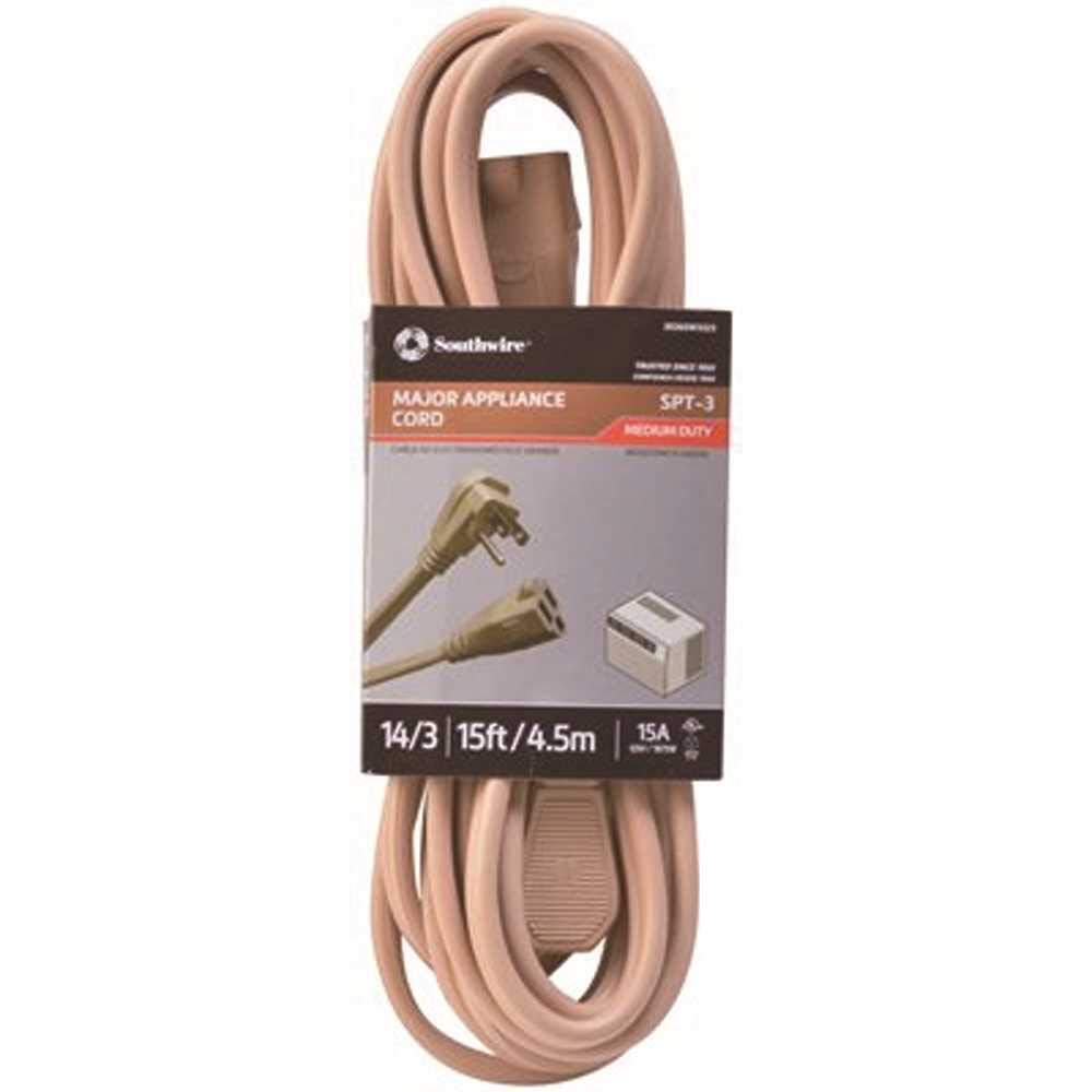 Southwire Medium Duty Appliance Extension Cord - 14/3 Gauge - Right Angle Plug - Meets OSHA Requirements