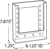 Azar Displays 252344 6.25" W X 1.25" D X 7.875" H Bi-Fold Size Slatwall Brochure Holder (10 Pack)